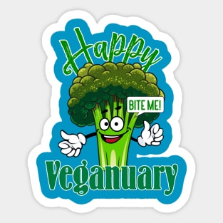 Happy Veganuary- Bite Me! Sticker